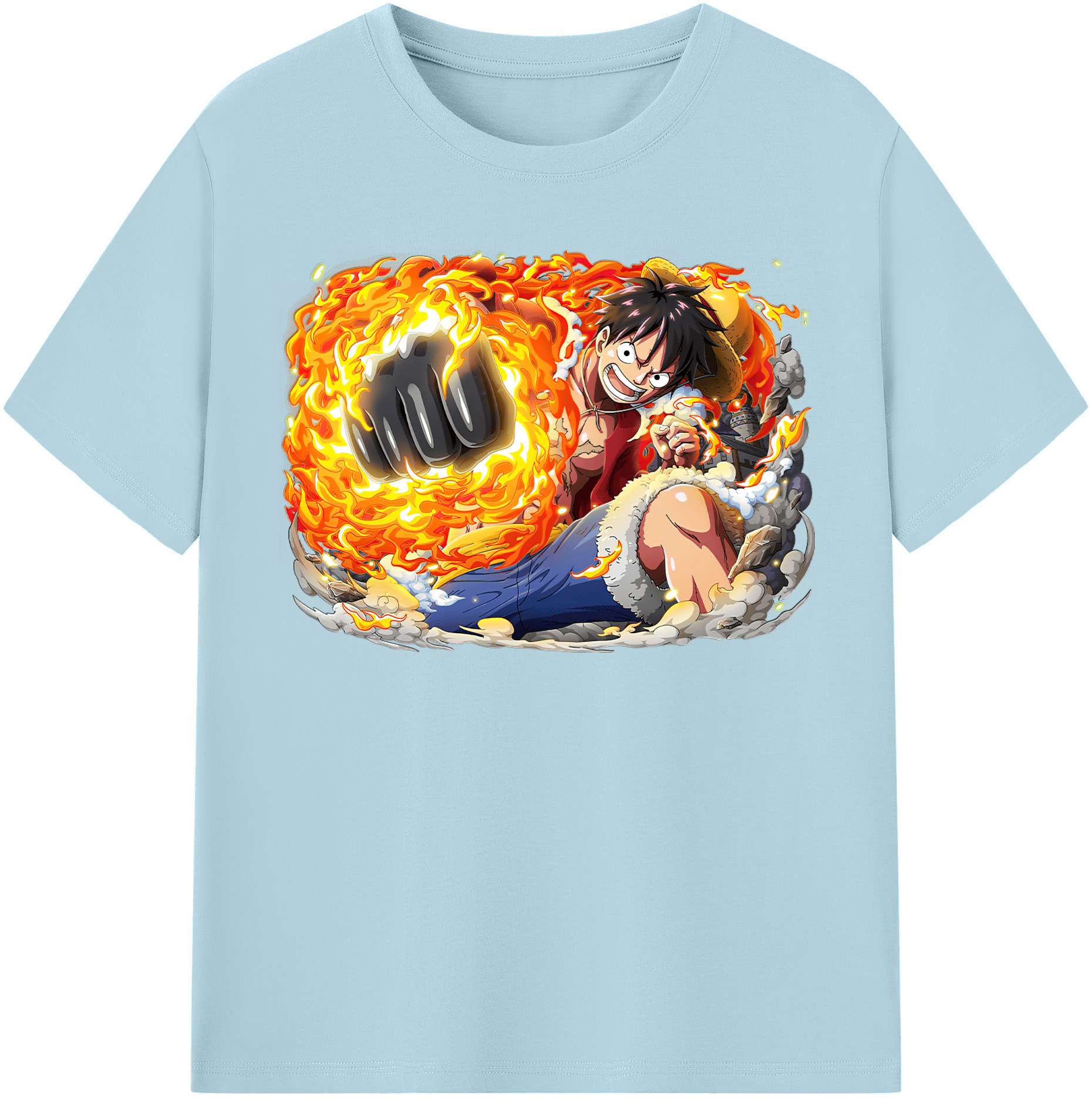 ワンピース モンキー・D・ルフィ ONE PIECE Monkey D. Luffy 綿100％半袖Tシャツ（フロントプリント）